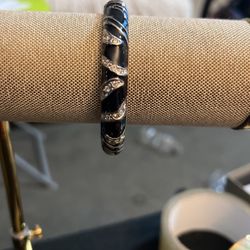 BLACK AND SILVER WITH RHINESTONE 