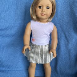 CUSTOM American Girl Doll-Brown Eyes, Short Blonde Hair, Freckles, Ear Piercing