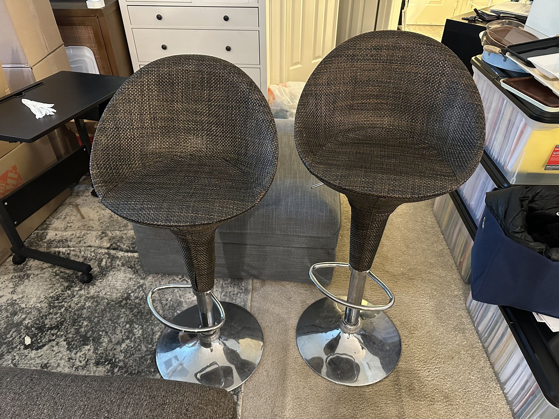 Swivel Metal Mesh Bar Stools 