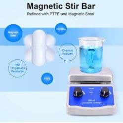 Slendor Magnetic Stirrer Hot Plate Mixer 1000ml Stirring Capacity 5 x 5 inch Max 520°F Hotplate and 100-2000 RPM Stirrer, Stirring Bar & Support Stand