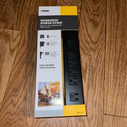 Workshop Power Strip With 10 Ft Extra Long Power Cord