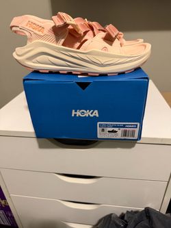 Hoka One One Women Peach Pink Athletic Slide Sandals
