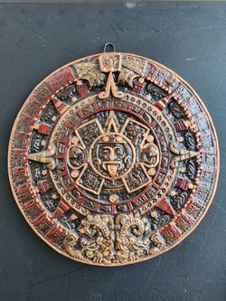 Artisanal Aztec Calendar Wall Decor
