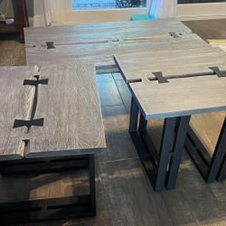 Solid Wood And Steel Coffee 