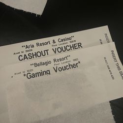 Casino Vouchers- Aria And Bellagio. Las Vegas 