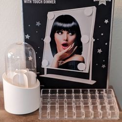 Mirror Lipstick Holder Rotating Brush Dust Proof
