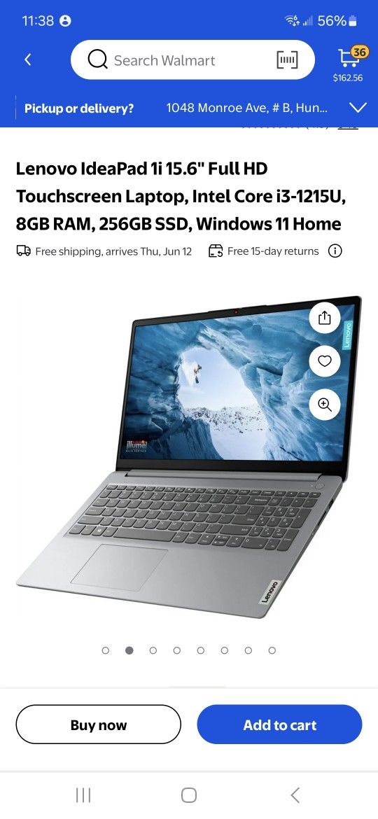 Lenovo Touchscreen Laptop