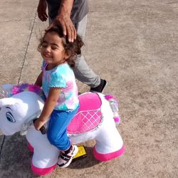 Plush Unicorn Ride along Battery Powered  Like New