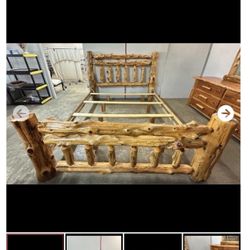 Queen Sized Rustic Bed