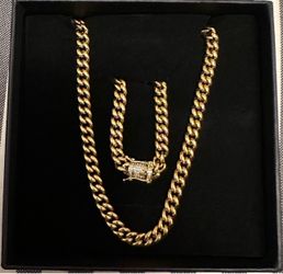 22in Gold plated 6mm Cuban link Chain