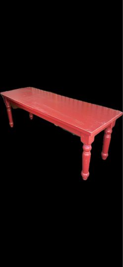 54x18 Painted Red Wood Bench