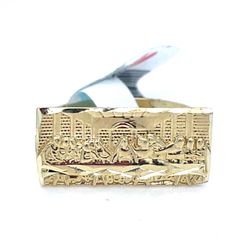 10Kt Yellow Gold Last Supper Ring 1.80g Size 6.5 200360/4