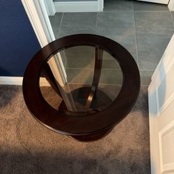 Small Glass/wood Table 