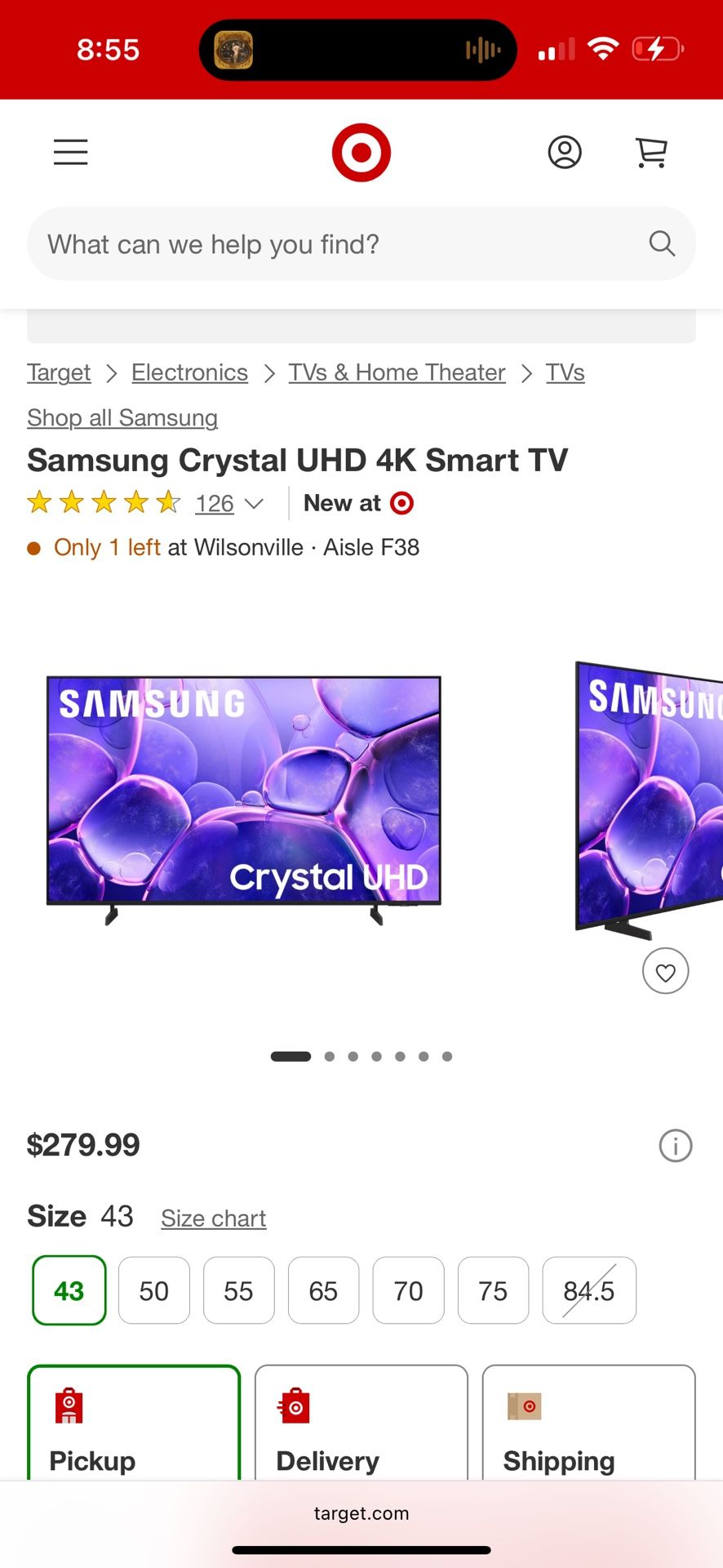 Samsung 43 smart TV