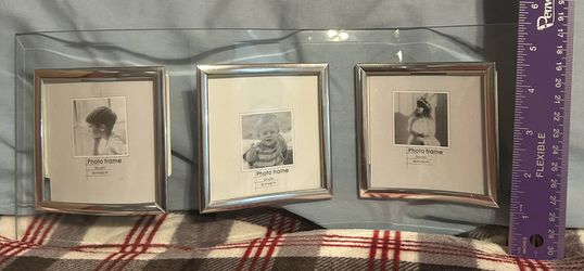 New glass and silver photo frame