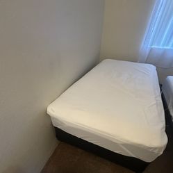 Twin Mattress + Box Spring + Metal Frame Set
