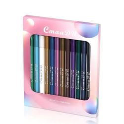 12 Metallic Silk Matte Highly Pigmented Rich Eyeshadows/Eyeliners