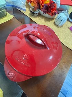 Caraway Red Enameled Cast Iron Dutch Oven Lid