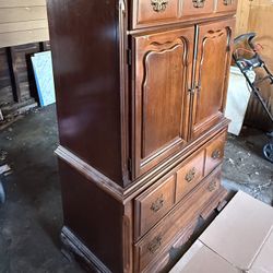 Vintage Solid Wood Armoire / Chifferobe – Great Storage Piece