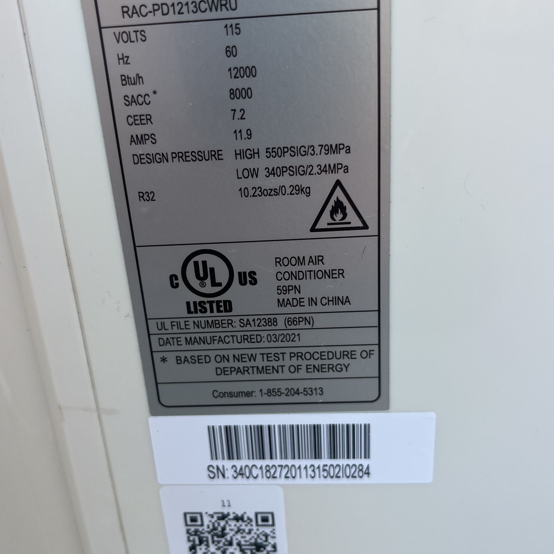 Toshiba 12000 Btu Portable Air Conditioner