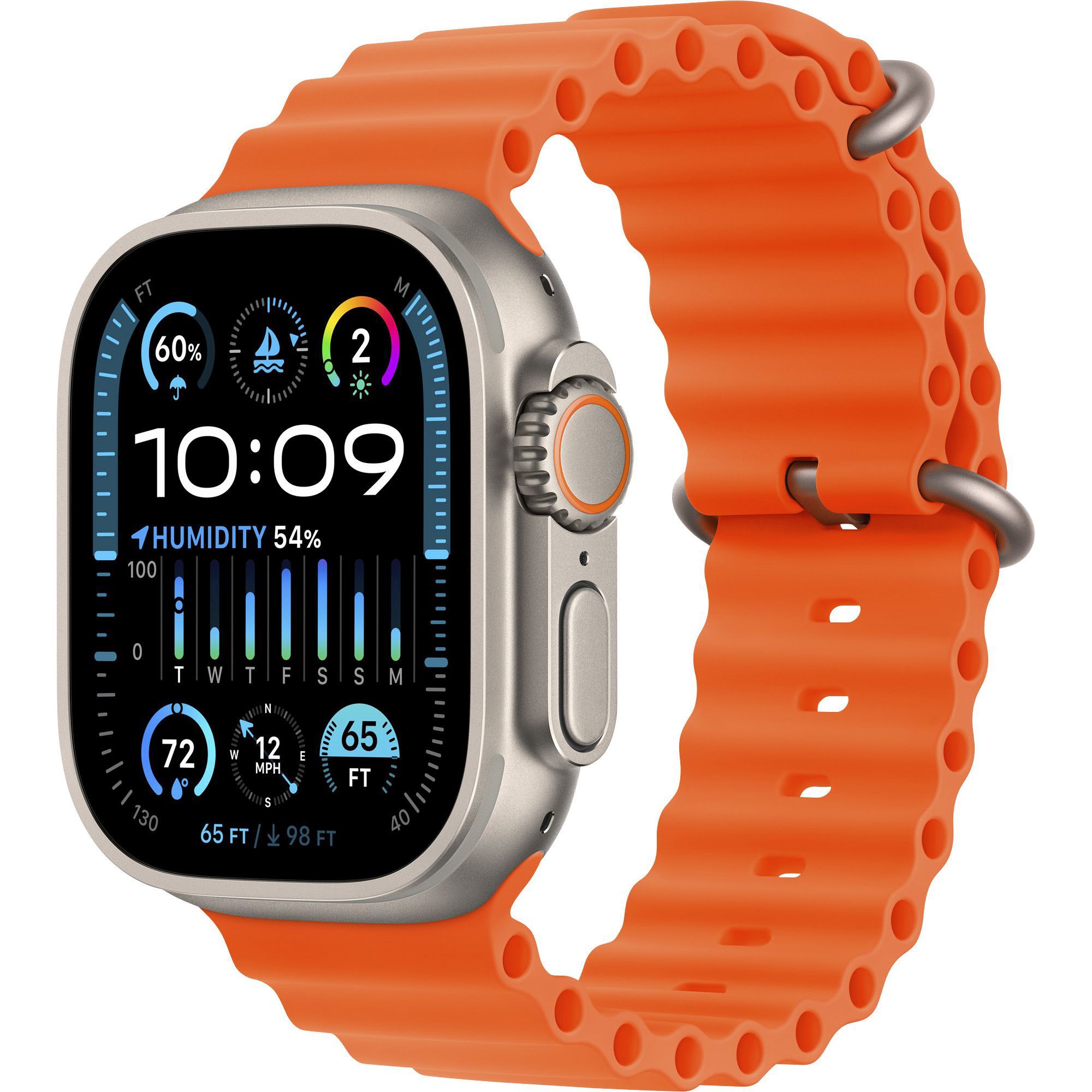 Apple Watch Ultra 2 Sport Smartwatch with 49mm Titanium Case and Orange Band