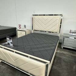 New Queen Size Bed Frame. New In A Box. Mattress Included.
