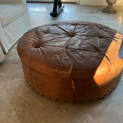Leather Ottoman 