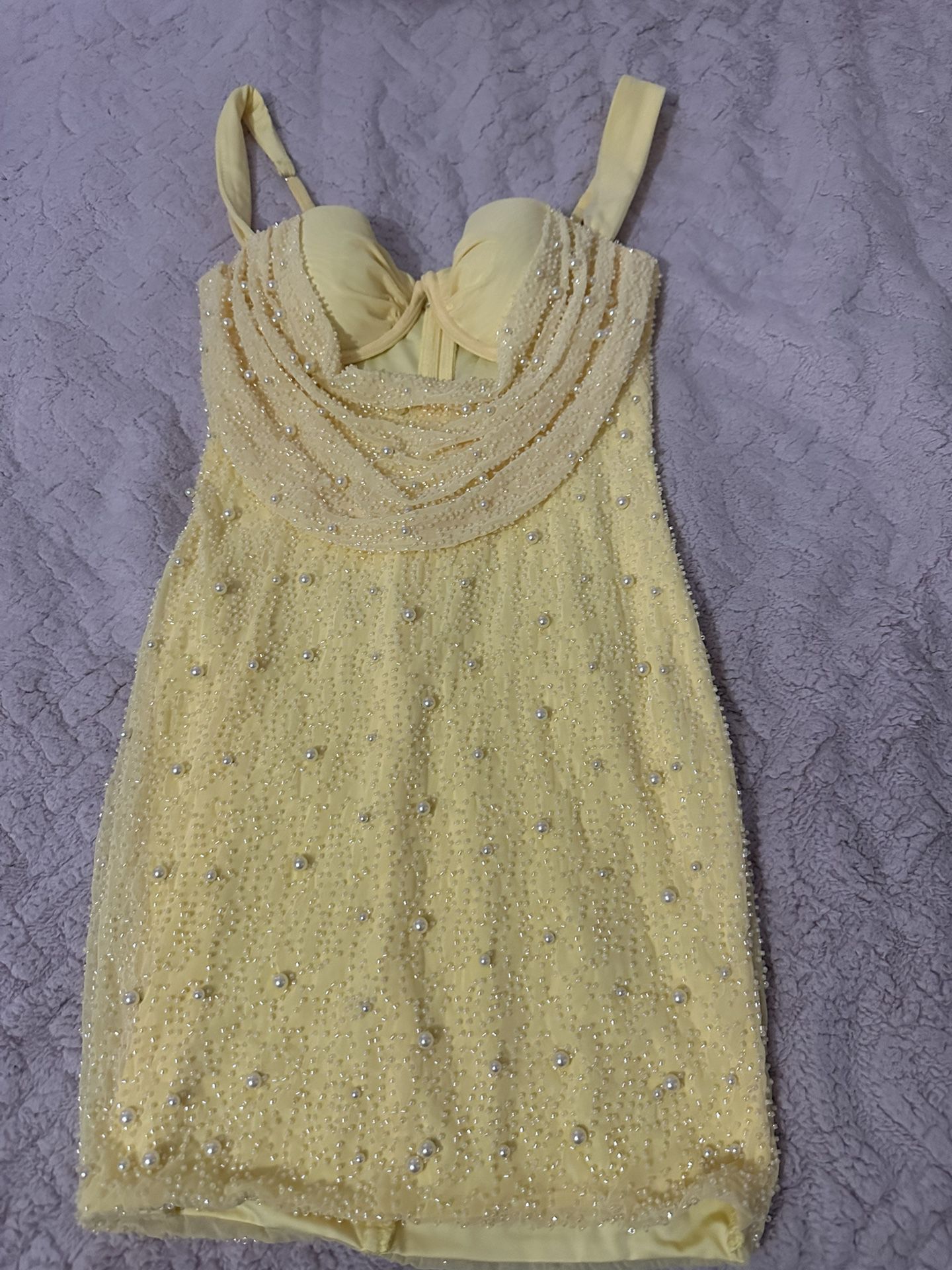 Oh Polly Yellow Pearl Dress 
