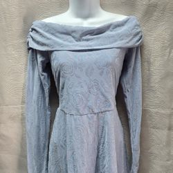 Women Long Sleeve Flocked Mini Fit and Flare Dress Wild Fable Size Medium