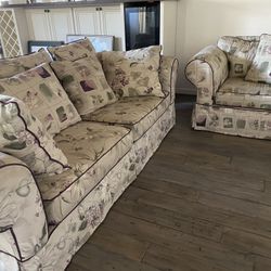Beige Sofa, Love Seat And Chair