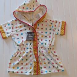 NWT Matilda Jane Girls 4 Polka Dot Terry Hoodie Swim Coverup