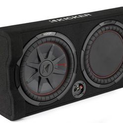Kicker 48TRTP122 Sealed downward-firing enclosure with CompRT® 12" shallow-mount subwoofer and passive radiator 