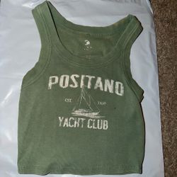 Positano Yacht Club Ribbed Crop Tank Top