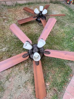 2 Ceiling fans and 1 ceiling light fixture