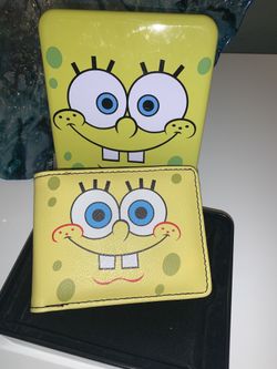 Spongebob SquarePants Bifold Wallet In Gift Can New