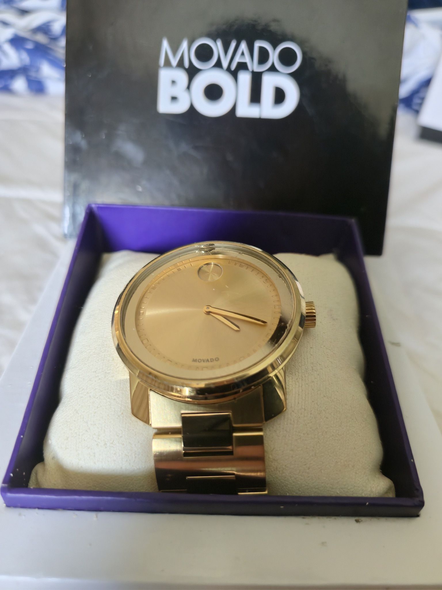 Movado Bold Unisex Watch (Yellow Gold Ion-plated) Stainless Steel