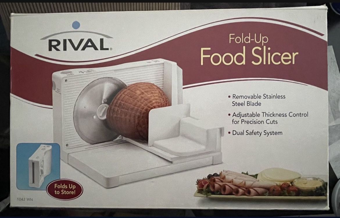 Rival 1042W Electric Food Slicer, White - Works Great