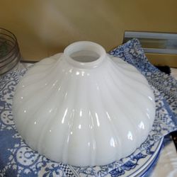 Antique Opalescent Milk Glass Shade