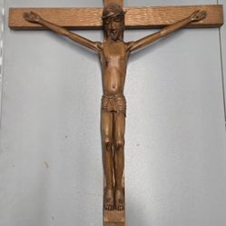 Large 52" Vintage hand-carved On Century Old Dominican Mahogany  wood