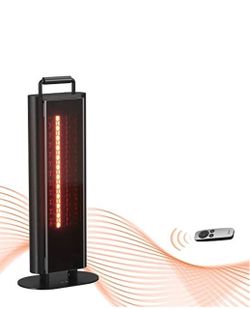 EAST OAK 1500W PATIO HEATER, TABLE SIDE PORTABLE ELECTRIC HEATER 3 LEVELS BLACK