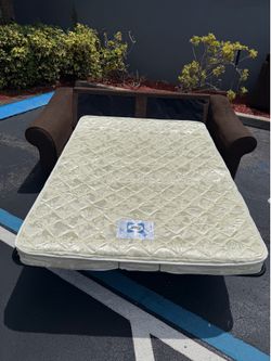 Brown Sleeper Sofa with Sealy Mattress