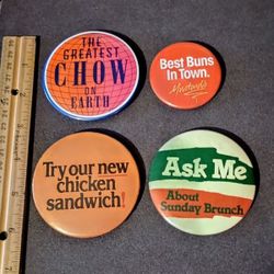 Restaurant Food Vintage Collectible Lapel Pin Button Pinback Lot Of 4 A-1