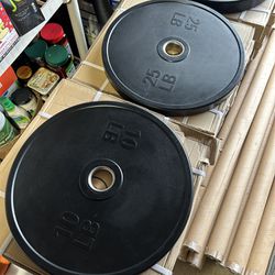 Bumper Plate Set With Barbell 