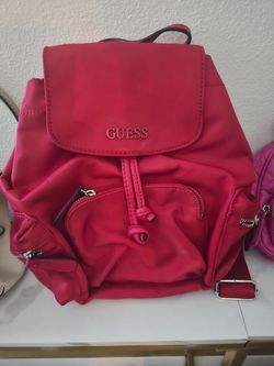 GUESS Red Backpack - Multipocket Design
