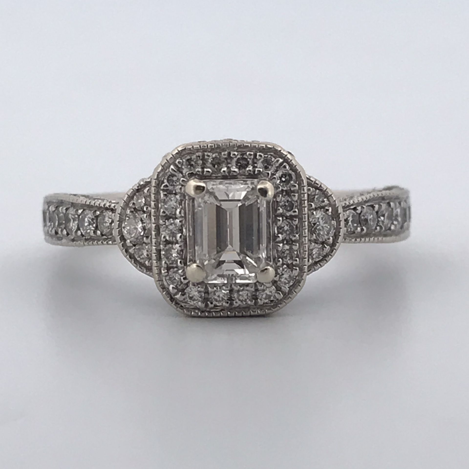 14k White Gold 1.07ct Diamond Ring Size 6