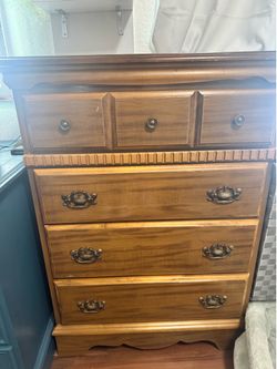 Antique tall wooden dresser