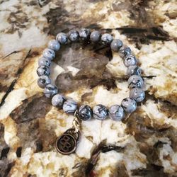 Howlite Beaded Stone Bracelet Men's Women's Fashion Gift Meditation yoga