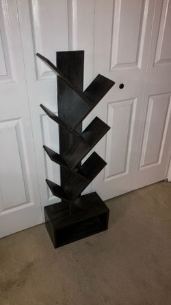 Modern Tree Shelf Dark Wood No Damage 