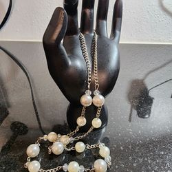 Faux pearl necklace