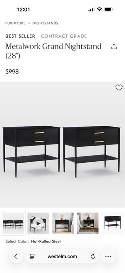 West elm nightstand set of 2
